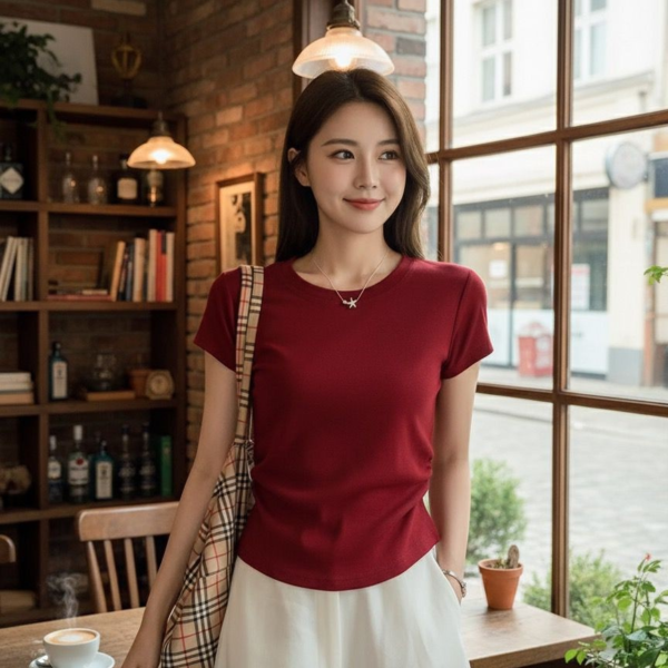 Slim Fit Basic Cotton Tee <i class="fa-regular fa-pen-to-square" style="color: #FFD43B;"></i>