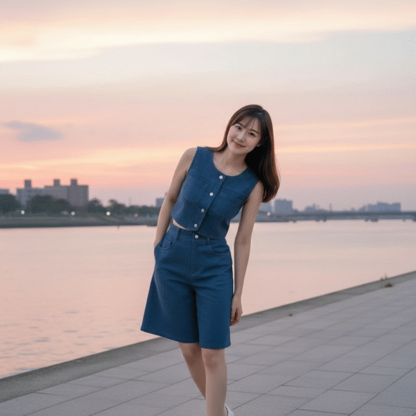 Yoona Denim Vest Set Wear <i class="fa-regular fa-pen-to-square" style="color: #FFD43B;"></i>