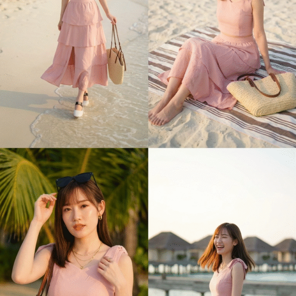 Maisy Ribbon Tie Long Dress <i class="fa-regular fa-pen-to-square" style="color: #FFD43B;"></i>