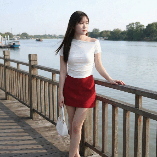 Sloping Waist Fit Basic Cotton Tee <i class="fa-regular fa-pen-to-square" style="color: #FFD43B;"></i>