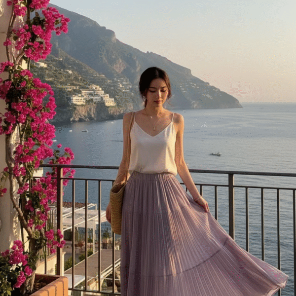 Drapey Mesh Pleated Long Skirt <i class="fa-regular fa-pen-to-square" style="color: #FFD43B;"></i>